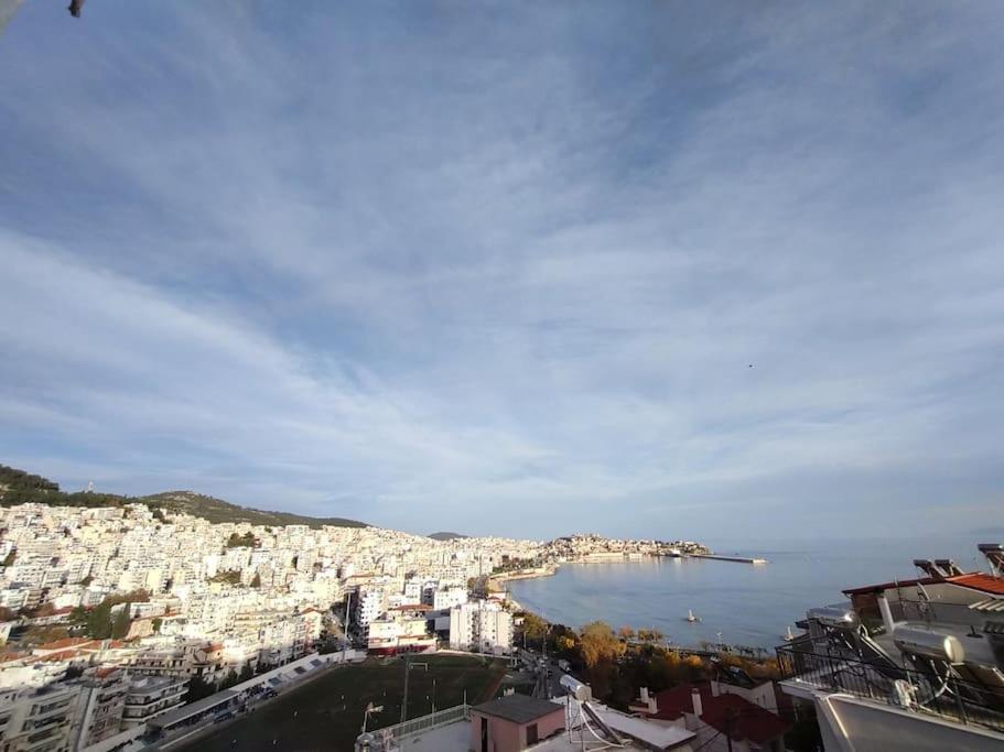 Finas Penthouse,Private Terrace,Great View,Mins From Sea Apartment Kavála ภายนอก รูปภาพ