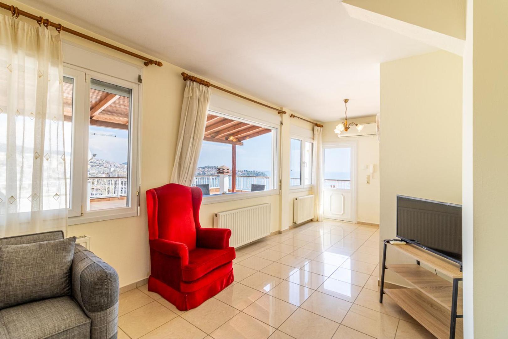 Finas Penthouse,Private Terrace,Great View,Mins From Sea Apartment Kavála ภายนอก รูปภาพ